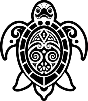 Sacred turtle tattoo icon in filled style vector