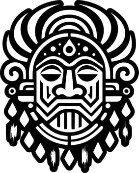 Rain god tattoo icon in glyph style vector