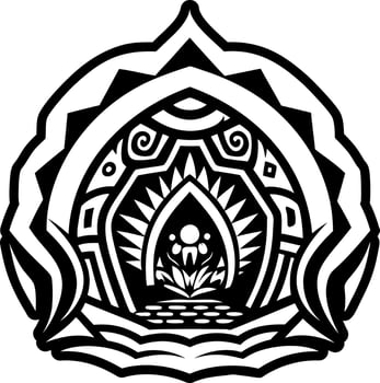 Filled icon of a sacred cave vector