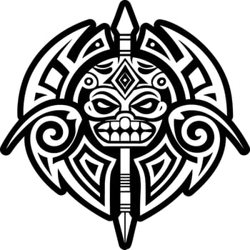 A glyph style icon of taino tribal weapon vector