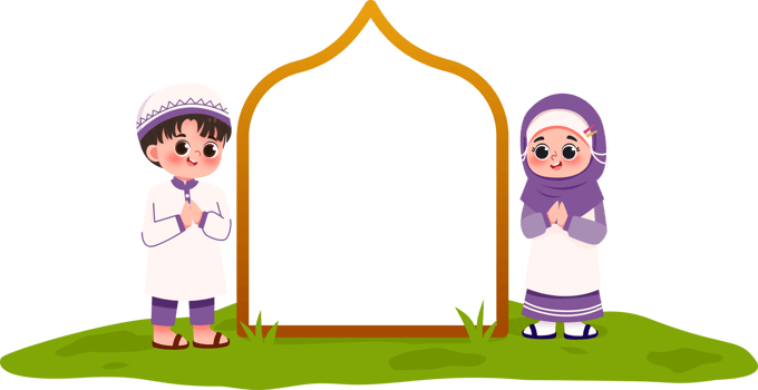 Happy Muslim Kid Greeting For Eid Mubarak and Celebrate Ramadan Illustration png