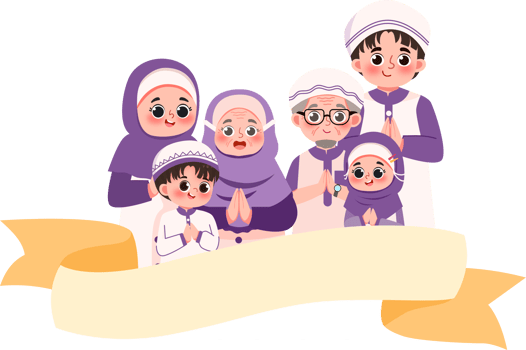 Family Greeting For Eid Mubarak and Celebrate Ramadan png
