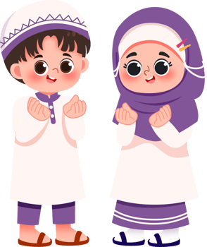 Muslim Kid Praying Together Illustration png