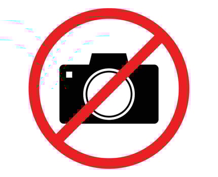 No use camera Sign for Privacy Zones and Restricted Areas. No camera area. No photo and no recording. No handphone area vector