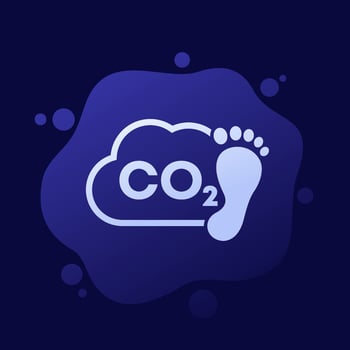 carbon footprint icon, co2 gas, carbon dioxide emission concept vector