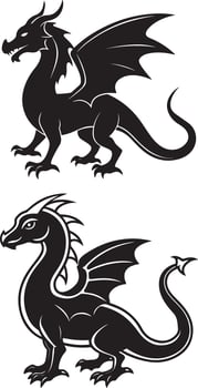 dragon two icon image illustration vector