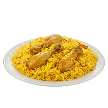 chicken biryani in a plate isolated on transparent background png