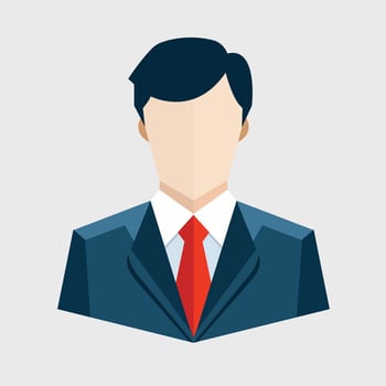 Flat Business Avatar Illustration Professional Faceless Male Icon in Suit and Tie vector