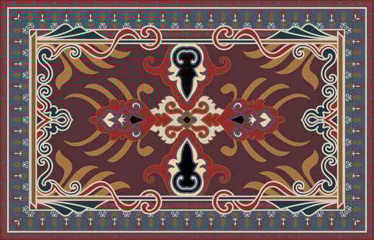 Persian carpet, classic vintage carpet abstract fire pattern vector