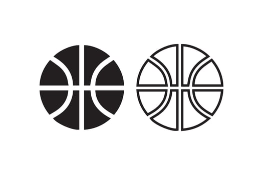 Basketball ball icon set isolated on white background vector