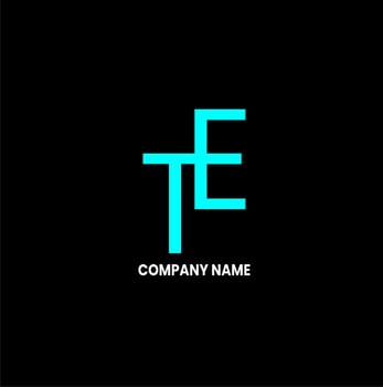 TE abstract letter design vector