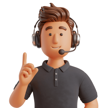 3D Cartoon man Customer Service Agent isolated on transparent background png