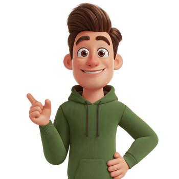3D Cartoon Boy Happy and Cheerful isolated on transparent background png