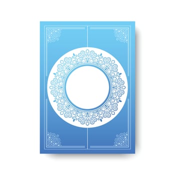 blue circle border pattern business cover. vector
