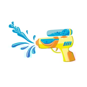 colored symbols water gun, hand drawn illustration vector