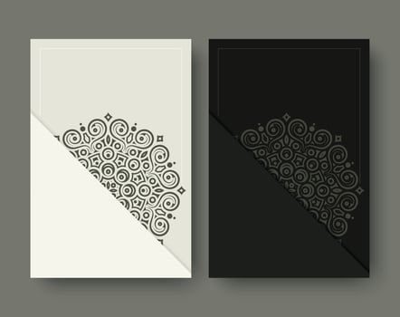 set of art mandala cover in retro color vector