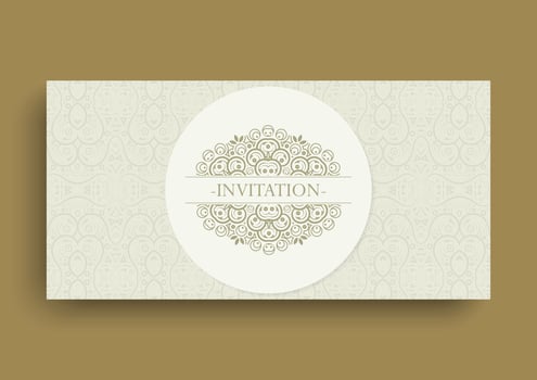 Invitation card design vintage pattern style vector