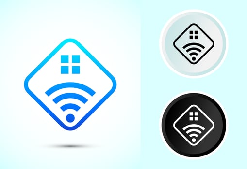 Smart house icon, Smart home technology vector