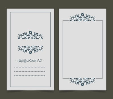 flat vintage art message card design vector