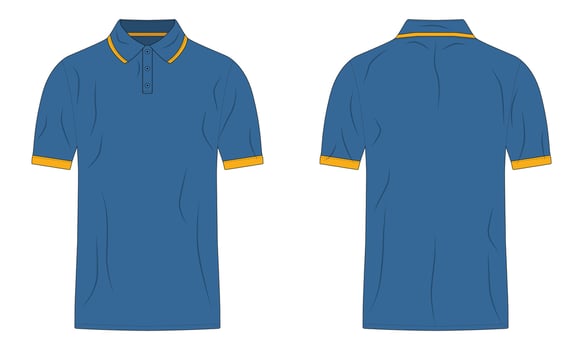 Blue modern polo t-shirt template vector
