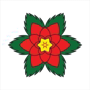 Colorful Mandala Design Elegant Floral Art Beautiful Decorative Flower Symmetrical Illustration vector