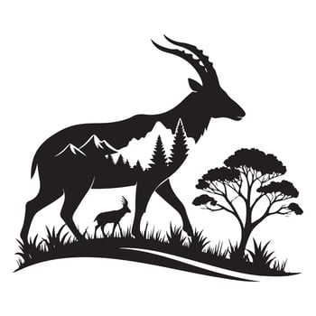 wildlife animal silhouette stencil black icon vector