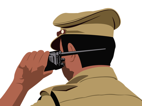 Indian Police Officer Back View Illustration png