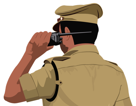 Indian Police Officer Back View png