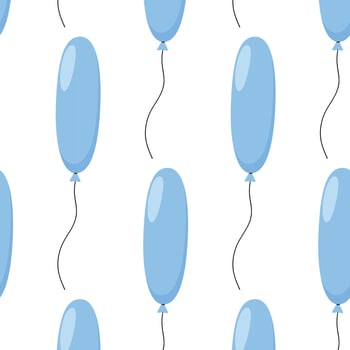 Blue balloons create a whimsical pattern on a white background for celebrations or decorations vector