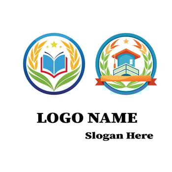 Educational Institution Logo Design Book, School, Wheat, Stars vector