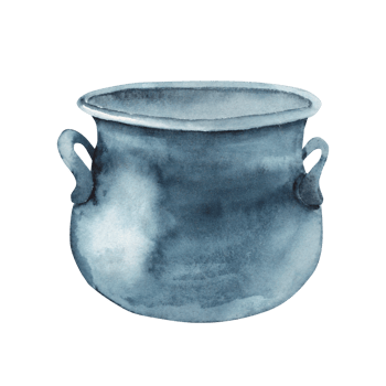 Cast iron Pot or Cauldron. Hand drawn Watercolor illustration for St. Patrick's Day, Halloween, pagan witchcraft or Esoteric design png