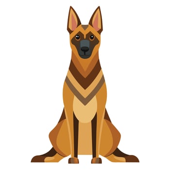 A german shepherd dog sitting down on a white background vector