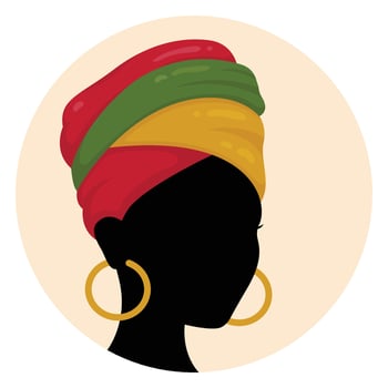 Silhouette of African-American woman. illustration vector