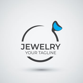 jewelry ring logo template design vector