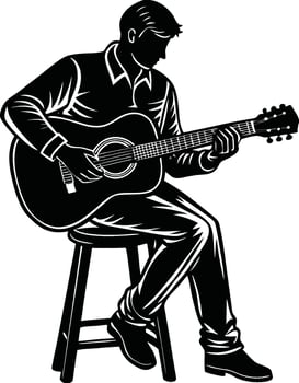 Musical Journey Guitar Silhouette vector