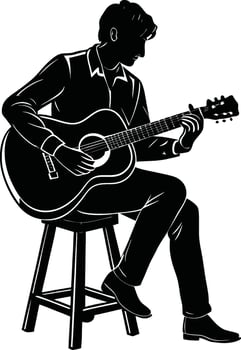 Guitarists Rhythm Silhouette vector