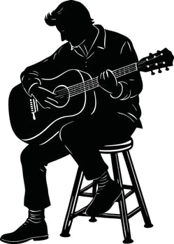 Expressive Guitar Silhouette Design vector