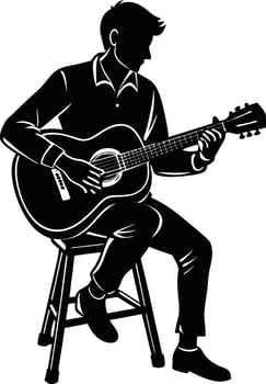 Guitar Strings Creating a Rhythmic Symphony vector