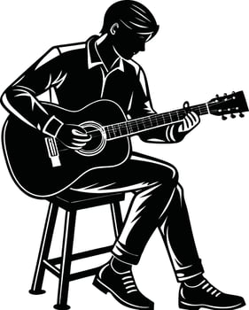 A Guitars Touch Rhythm in Every String vector
