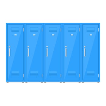 Locked Closed Gym School Changing Room Metal Lockers - Icon Illustration Color vector