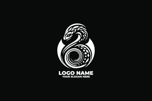 Sleek and Deadly, A Coiled Snake Logo with Fine Detailing vector