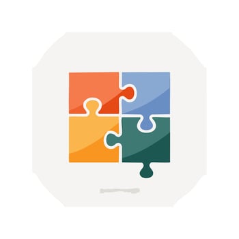 Two puzzle pieces vector