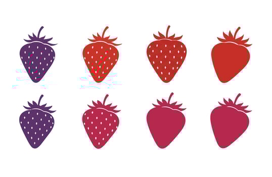 Fresh Organic Food Strawberry Red Cartoon Berry Pack vector