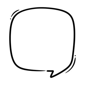 isolated hand drawn cute doodle speech bubble illustration. hand drawn chat bubble square shape design png