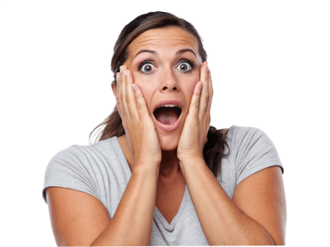 Surprised woman expressing emotion portrait photography indoor environment close-up perspective png