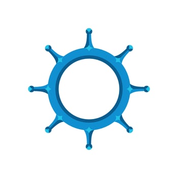 Blue Ship Steering Wheel Illustration Design. EPS 10. vector