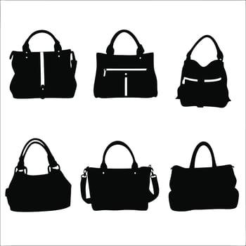 Minimalist Ladies Handbag Icons for Graphic Design vector