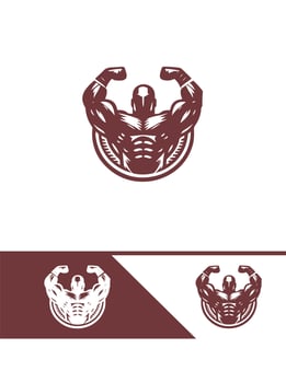 Strength Summit Muscular Logo Design vector