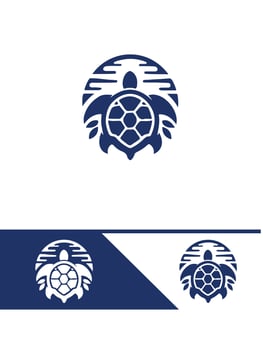 Shell Swim Turtle logo vector