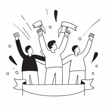 Workers enjoying a Labor Day concert concept as High resolution image of workers enjoying a Labor Day concert with a glossy backdrop capturing the excitement and festivity of the h Dynamic Set 2 vector